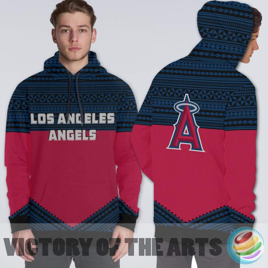 Simple Color Floral Los Angeles Angels Hoodie