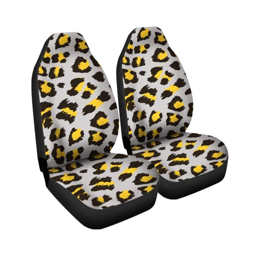 Grey Leopard Car Seat Covers