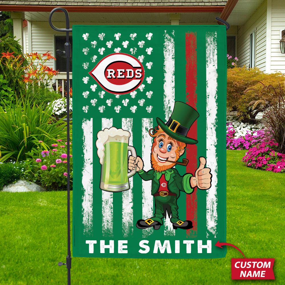 Cincinnati Reds Saint Patrick’s Day Custom Name Flag 254 L1MTH1384