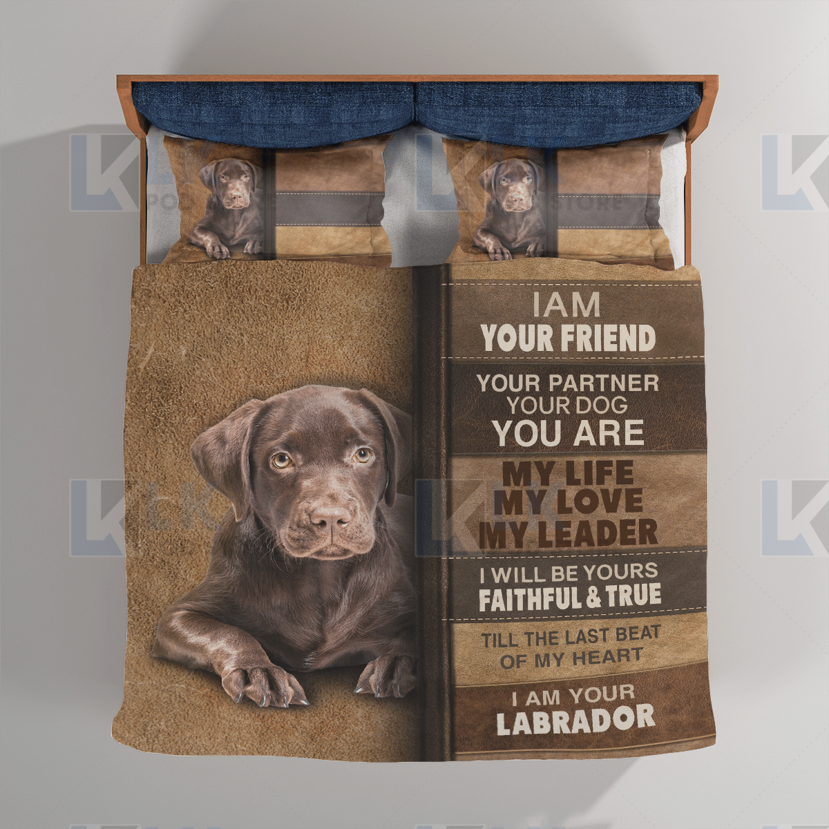 LABRADOR Bedding Set I am Your Friend [ID3-P] | Duvet cover, 2 Pillow Shams, Comfortable, Pet Lovers