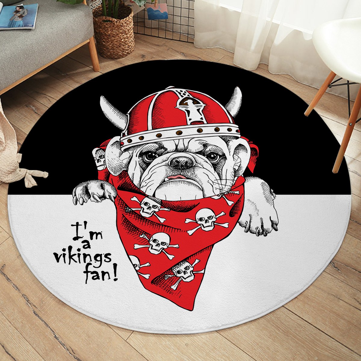 Viking Pug SW2528 Round Rug