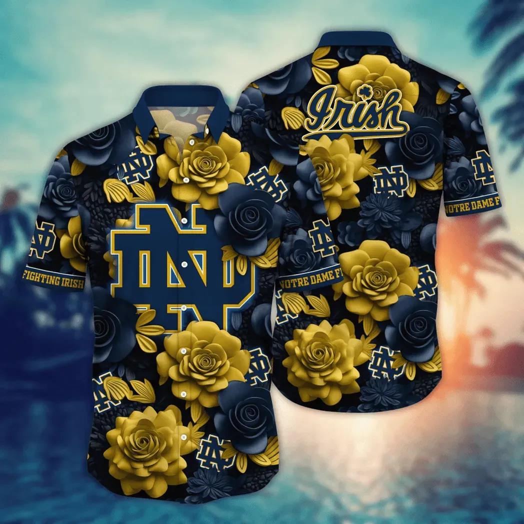 Notre Dame Fighting Irish Ncaa Flower Aloha Hawaiian Shirt 7, Ncaa Hawaiian Shirt