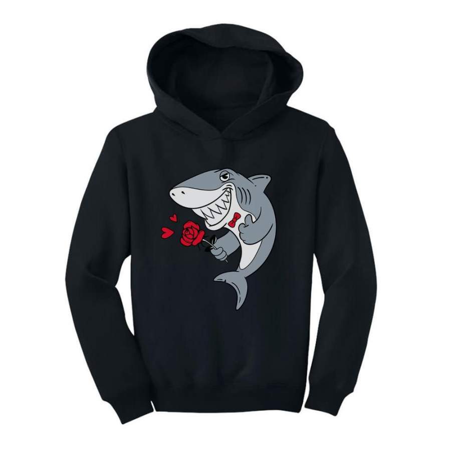 Valentine’s Day Shark with Roses Toddler Hoodie