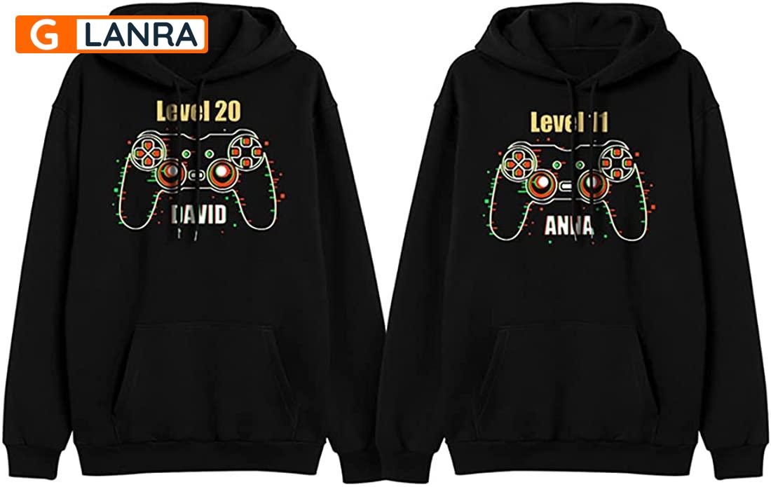 Personalized Level 20 Level 11 Hoodie, Custom Gaming Couple Hoodie, Matching Couple Hoodie, Video Game Hoodie, Husband Wife Unisex Sweater, Sweatshirt