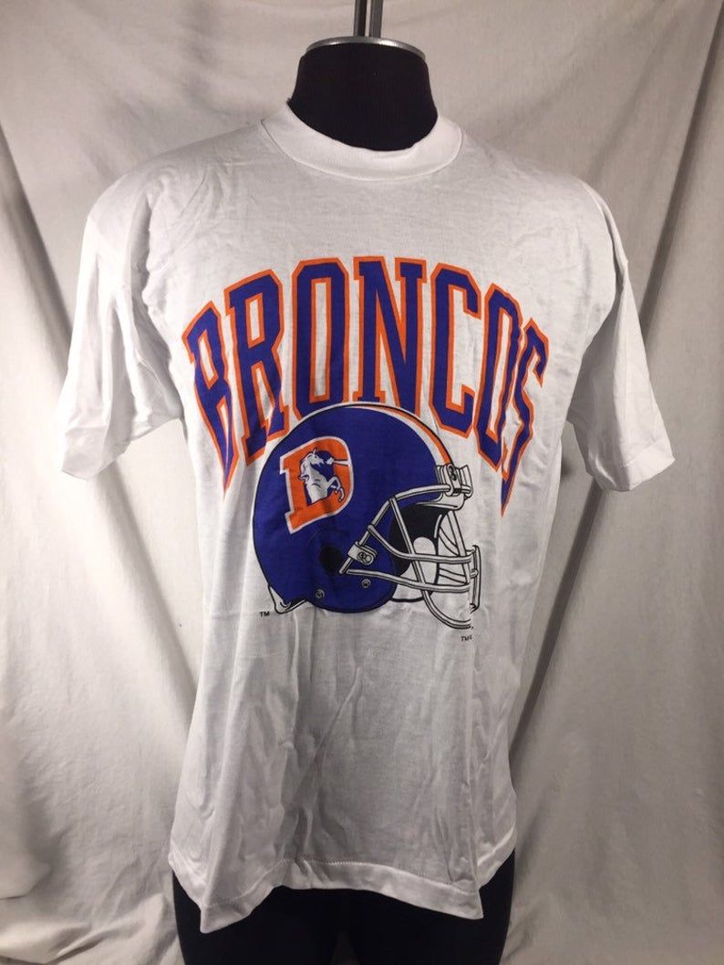 Vintage 90S Xl Screen Stars Best T Shirt Denver Broncos Old Helmet Logo