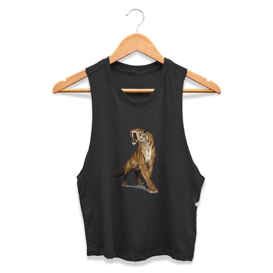 Tiger Illustration Animal Art David Colman CPY Womans Crop Tanktop Tee