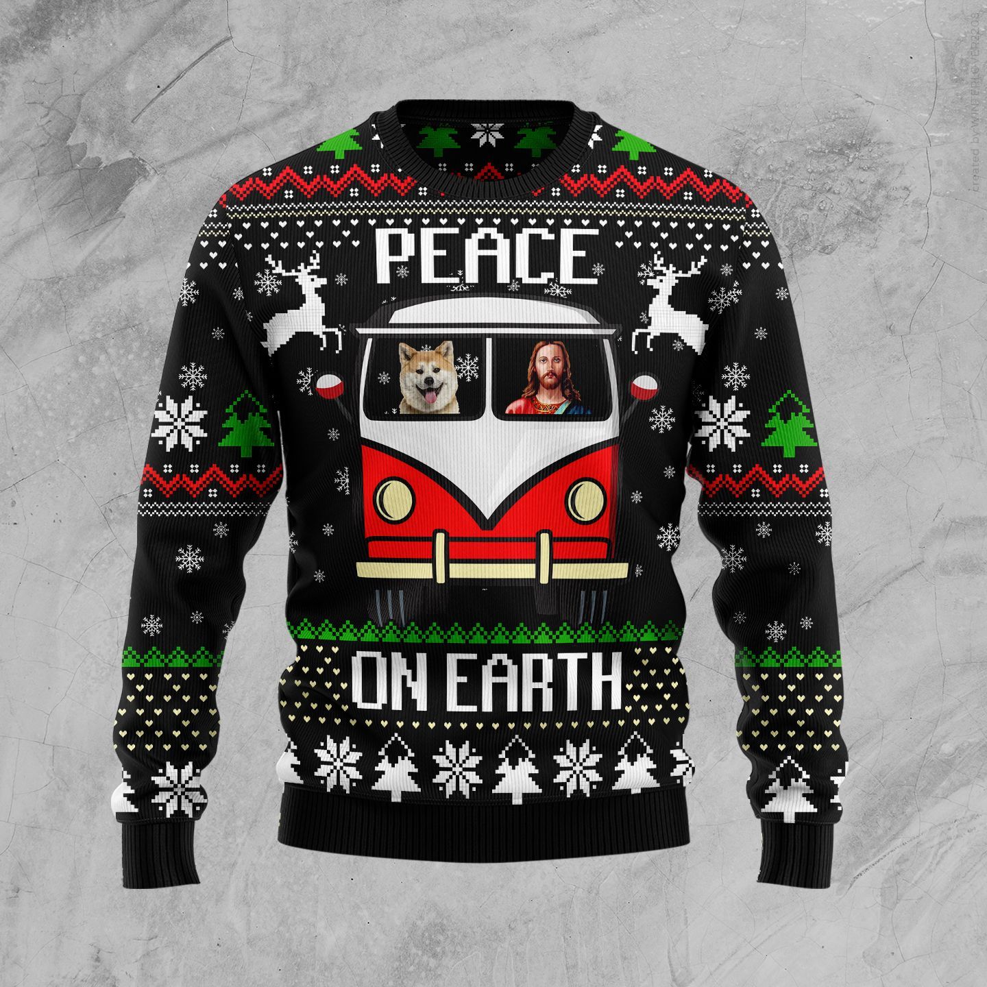 Shiba Inu Peace D0110 Ugly Christmas Sweater