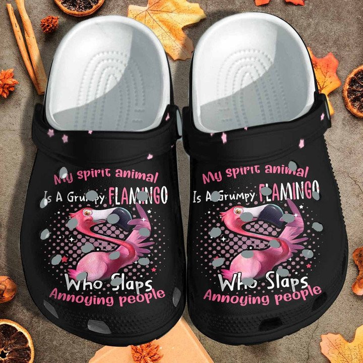Grumpy Flamingo My Spirit Animal Shoes Clogs Crocs Gift For Girl Cr
