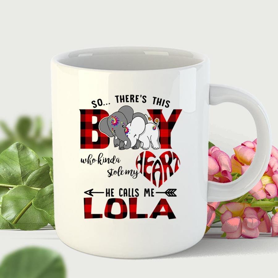 So There This Boy Calls Me Lola Elephant Cute Mug