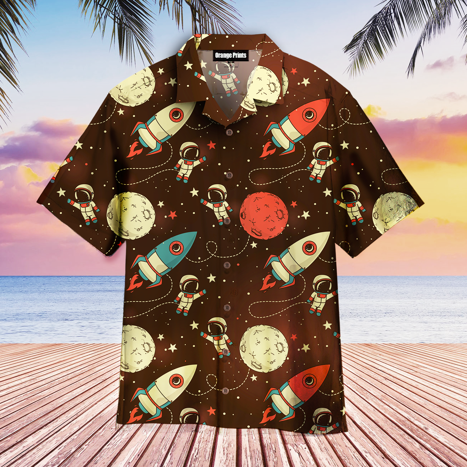 Astronaut Planet Galaxy Hawaii Shirt For Men Women Ha104469