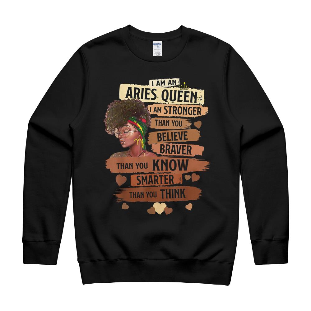 Aries Queen Sweet As Candy Birthday Gift For Black Women T-Shirt Crewneck Sweatshirt