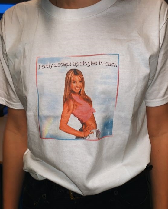 Britney Spears I Only Accept Apologies In Cash Shirt Outfit