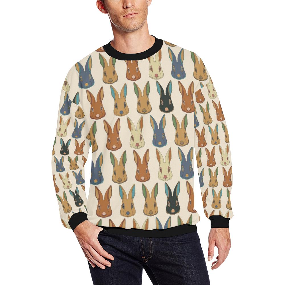 Rabbit Pattern Print Design Rb04 Men Long Sleeve Sweatshirt