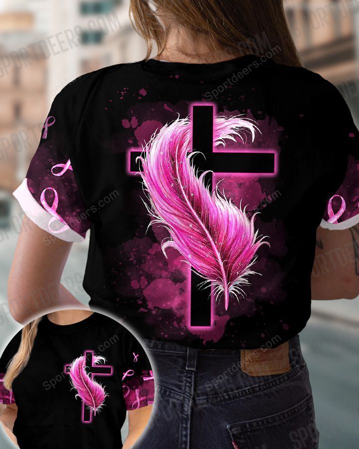 Faith Feathers Jesus Breast Cancer Shirt 3D Halloween Gift Idea Shirt