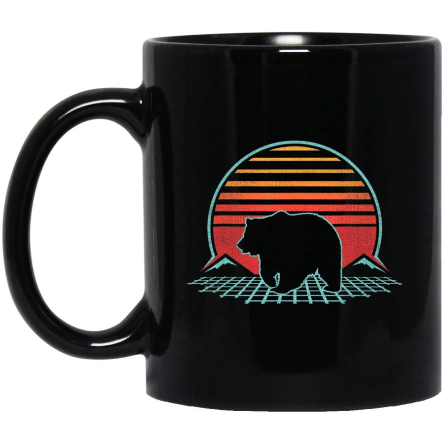 Bear Retro Vintage 80s Style Grizzly Brown Bear Gift Coffee Mug