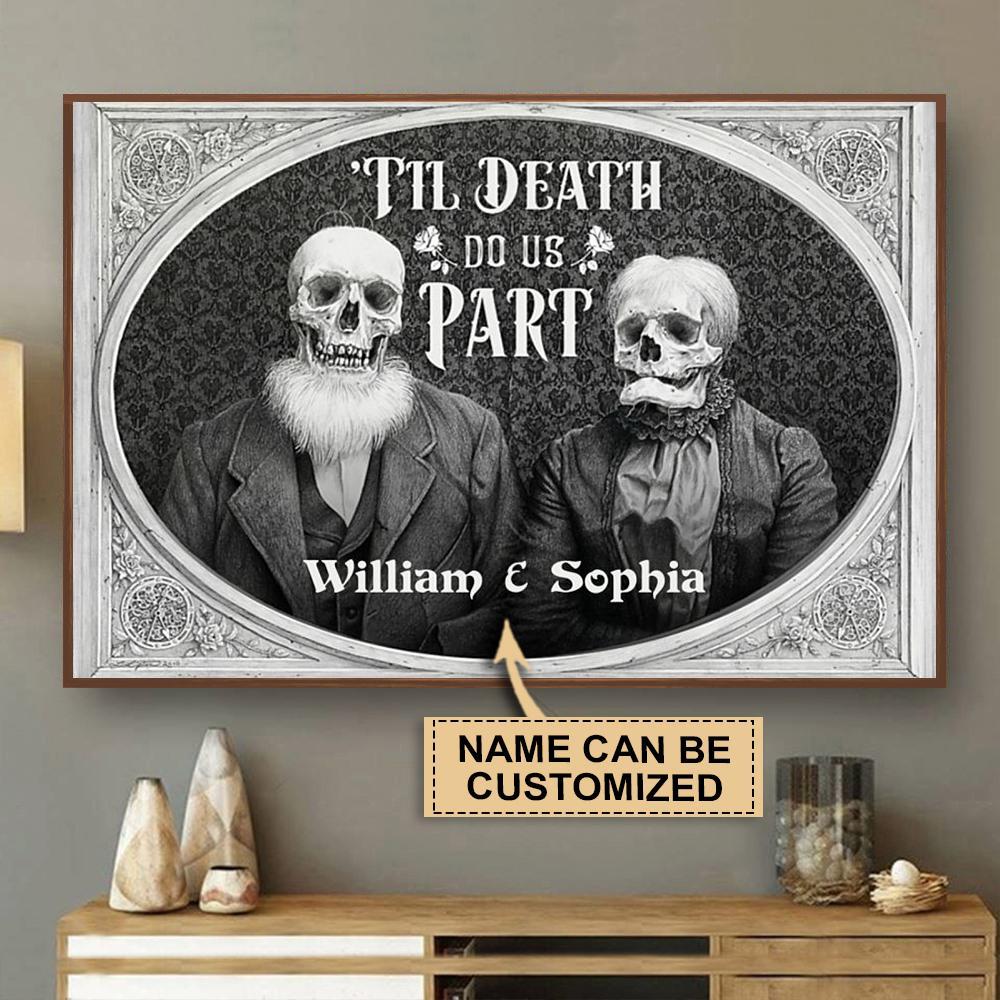 Aeticon Gifts Personalized Skeleton Do Us Part Canvas Mom Dad Gift Home Decor