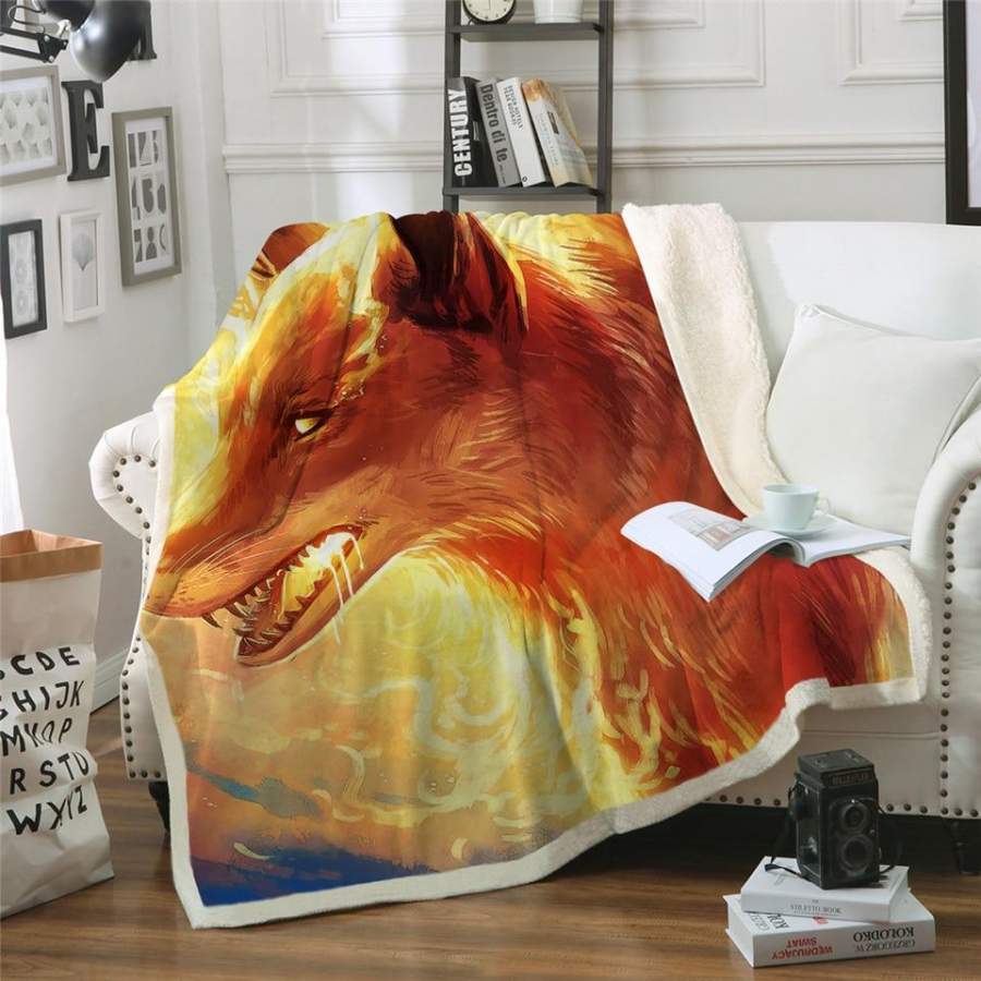 Fire Fox Sherpa Blanket