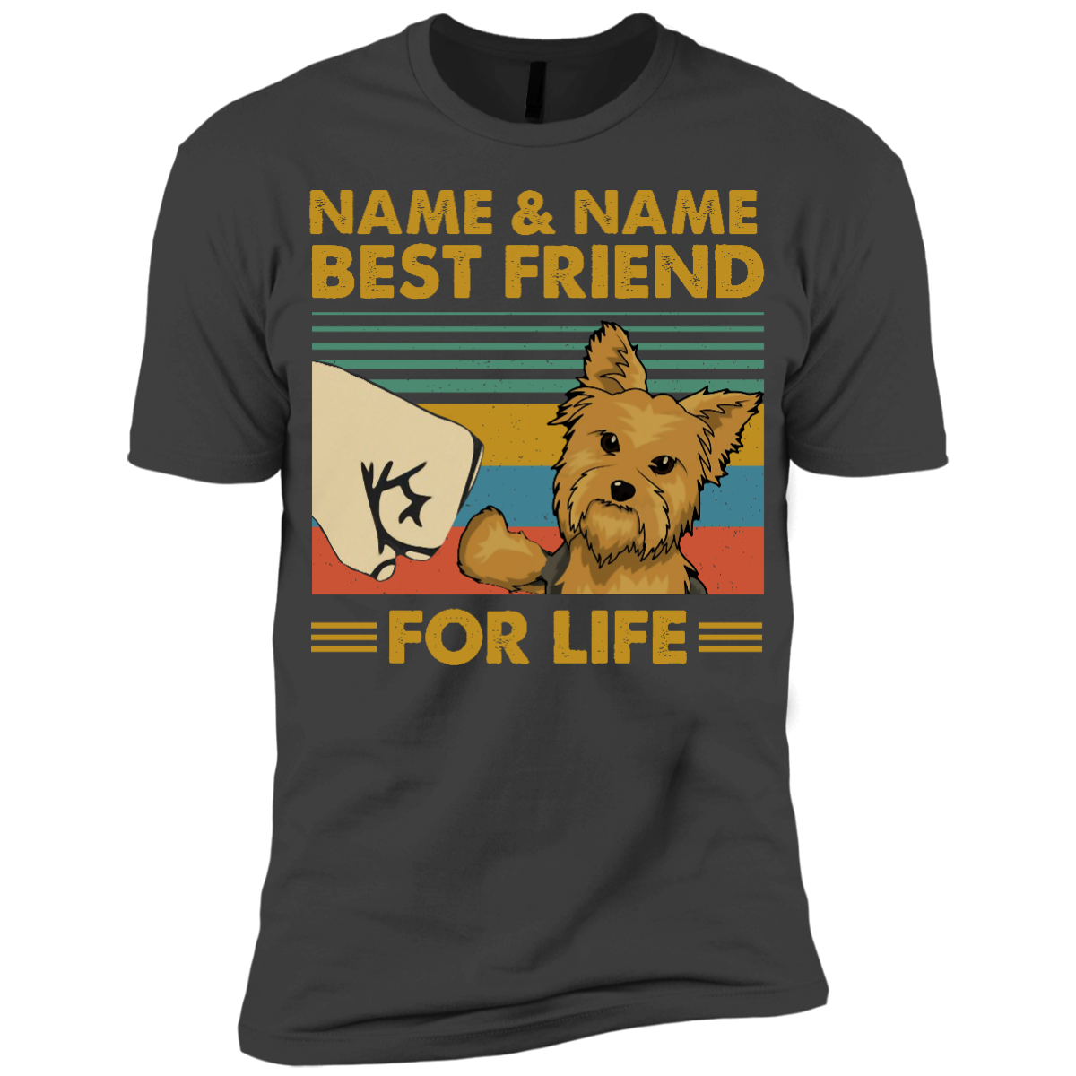 Personalized – Best Friend For Life Yorkshire Terrier Premium Short Sleeve T-Shirt