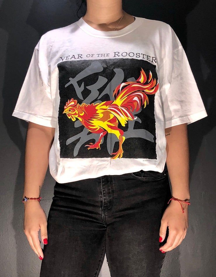 Vintage 1993 Ann E De Animal Du Zodiaque Coq Chinois Taille Grand Enclume Chemise Des Ann Es 90 Shirt