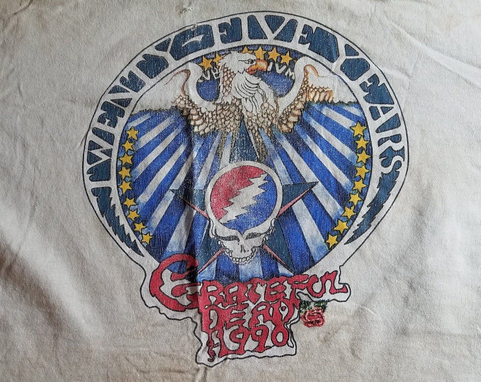 Vintage 1990 Grateful Dead 25 Year Shirt Ok Condition Single Stitched