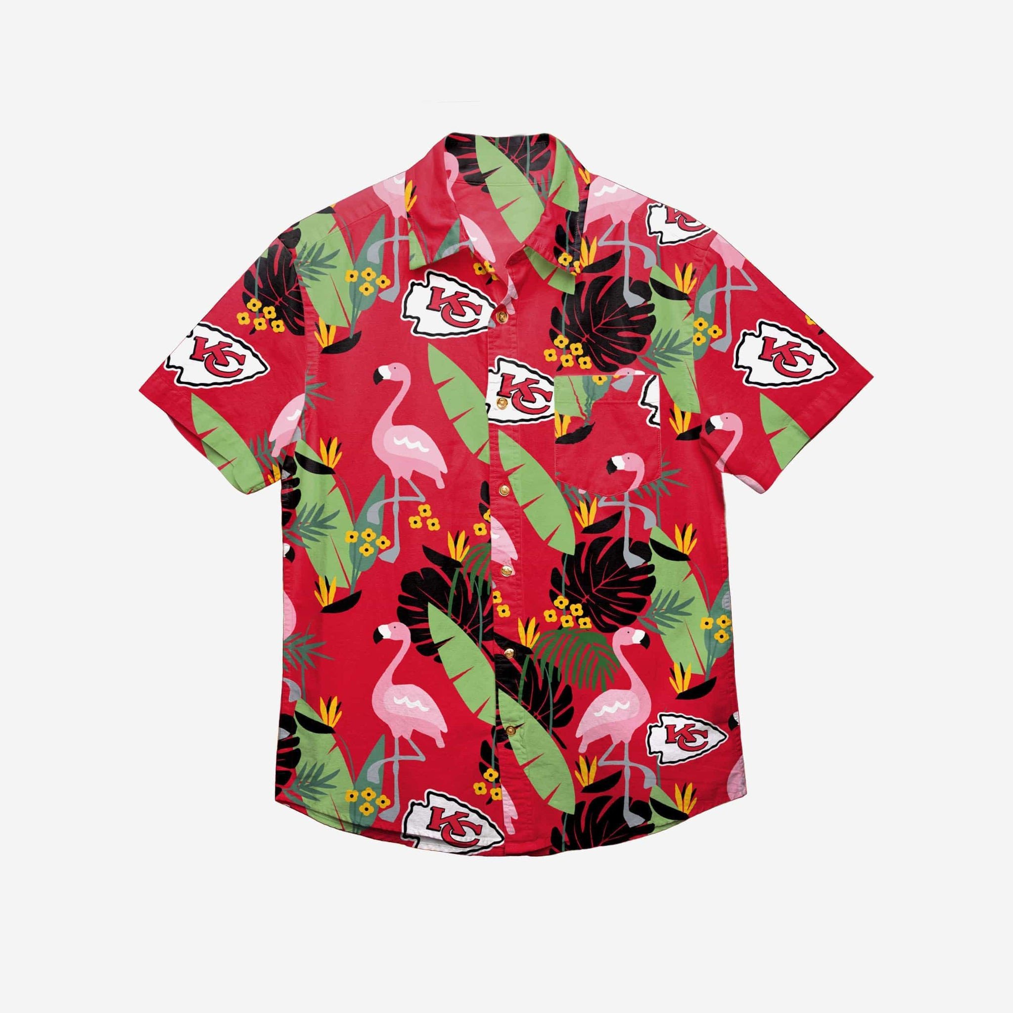 Kansas City Chiefs Floral Button Up Hawaii Shirt Ha2160