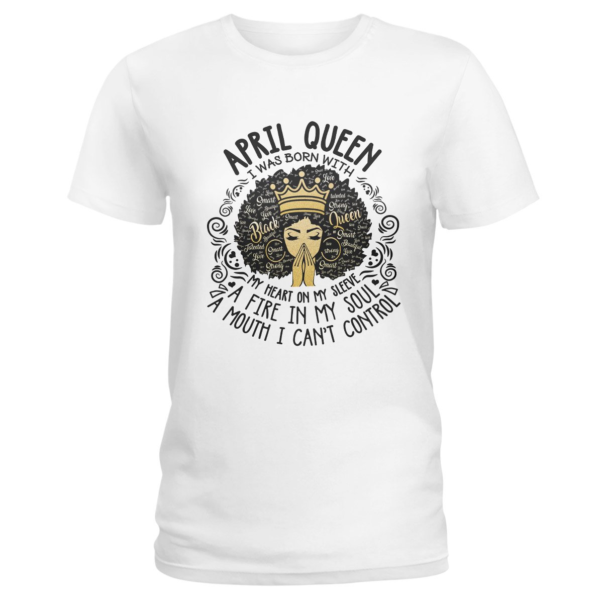 April Black Queen My Heart On My Sleeve Ver B Ez07 2909 Ladies T-Shirt