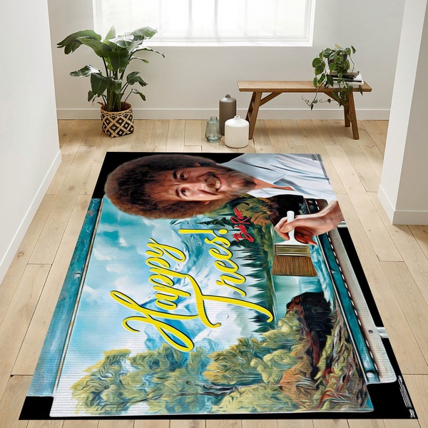 Bob Ross Happy Trees Rug, Living Room Rug – Home Decor  Floor Decor