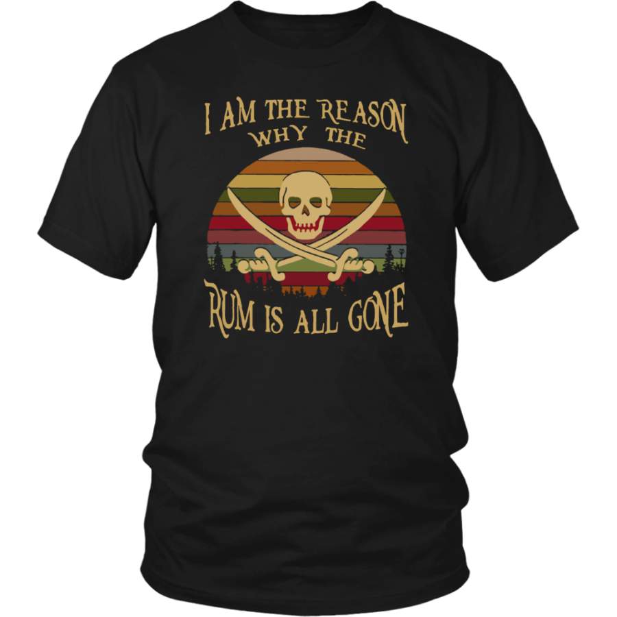 Retro Sunset Vintage I Am The Reason Why The Rum is All Gone shirt