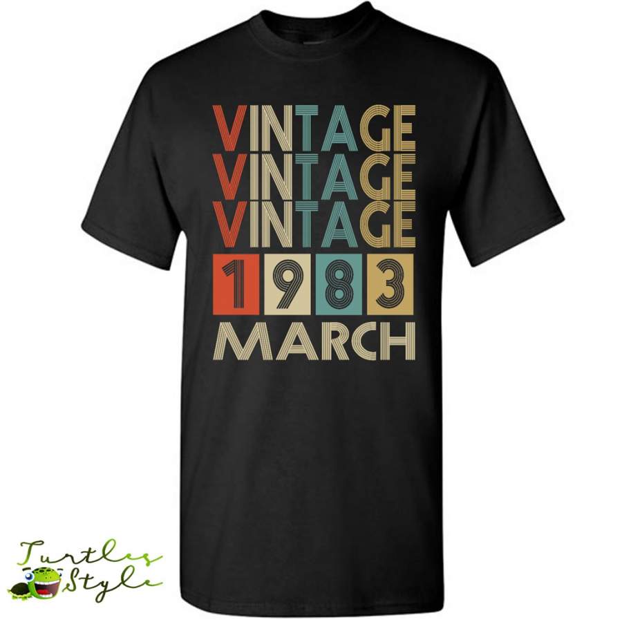 Birthday Vintage March 1983 – Gildan Short Sleeve Shirt