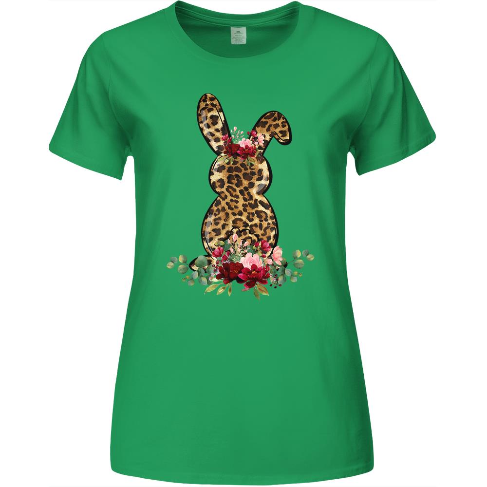 Bunny Leopard Print Rabbit Cute Easter Premium Womens Tshirts