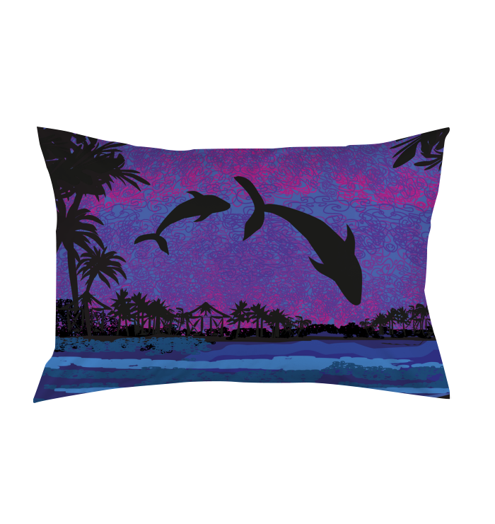 Dolphin Dance In Night Pillow Case   AH   K5