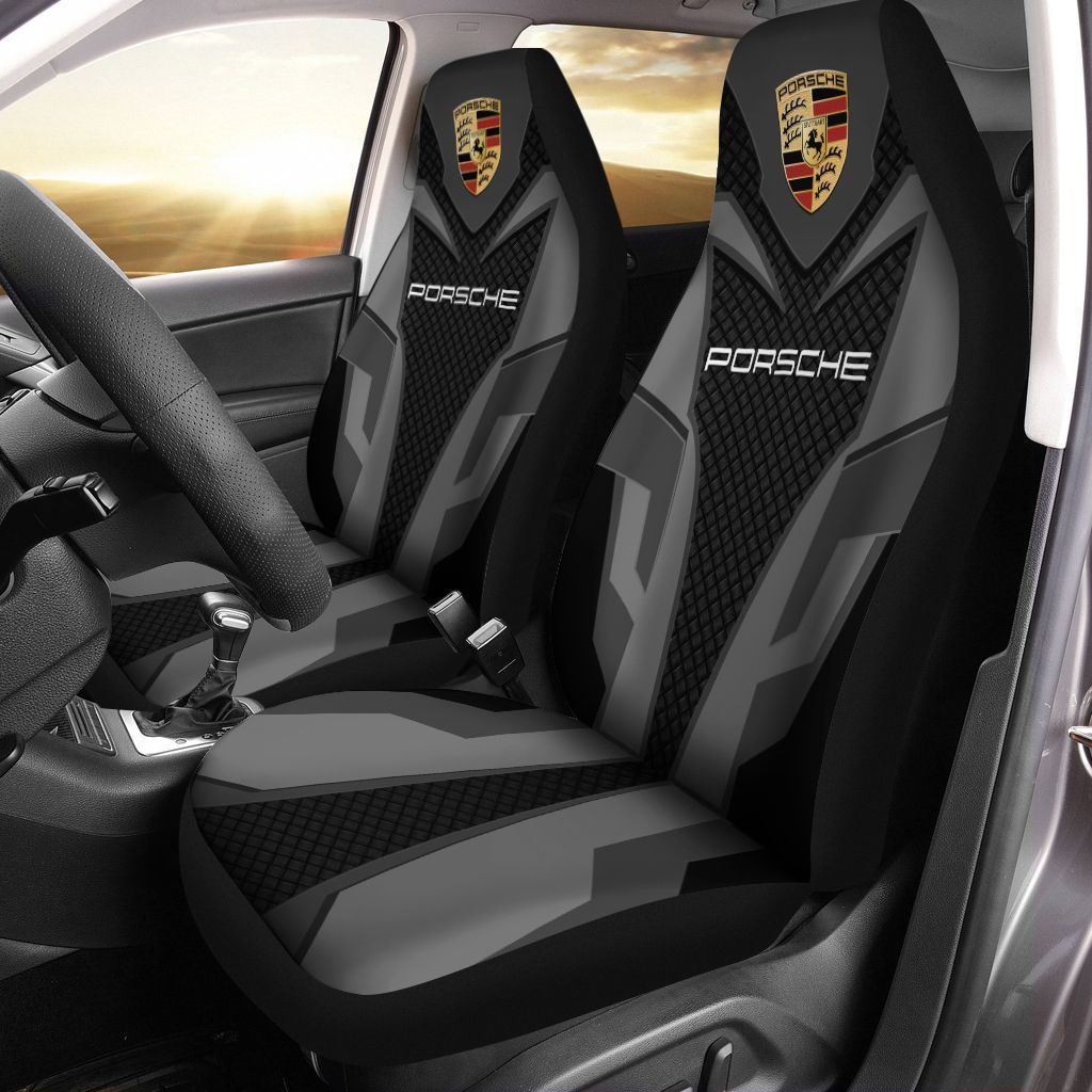 Porsche  Car Seat Cover (Set Of 2) Ver 3 (Grey)