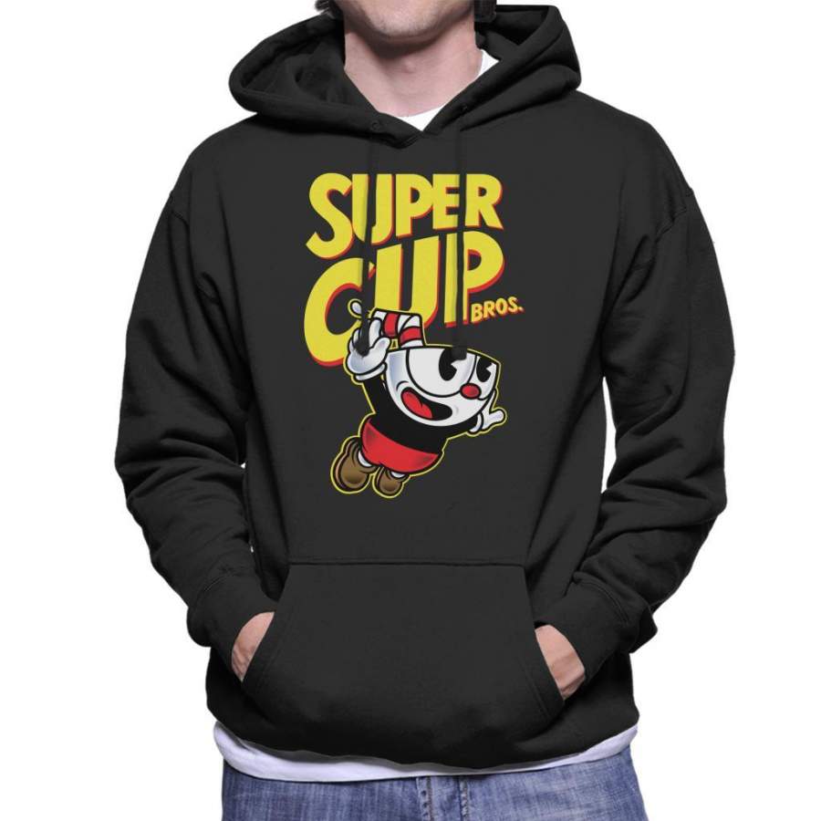 Super Cup Bros Super Mario Cuphead Men’s Hooded Sweatshirt