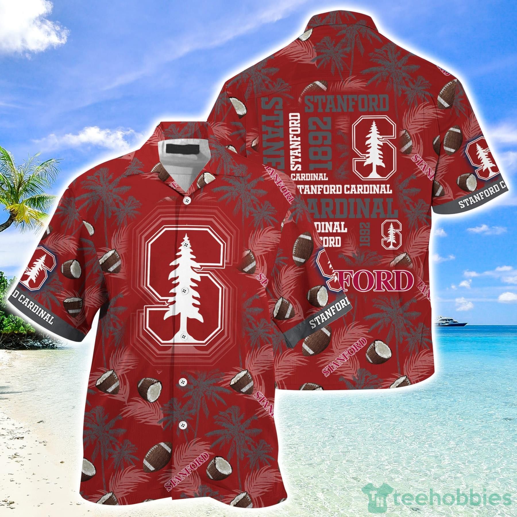 NCCA Stanford Cardinal Coconut Pattern Hawaiian Shirt