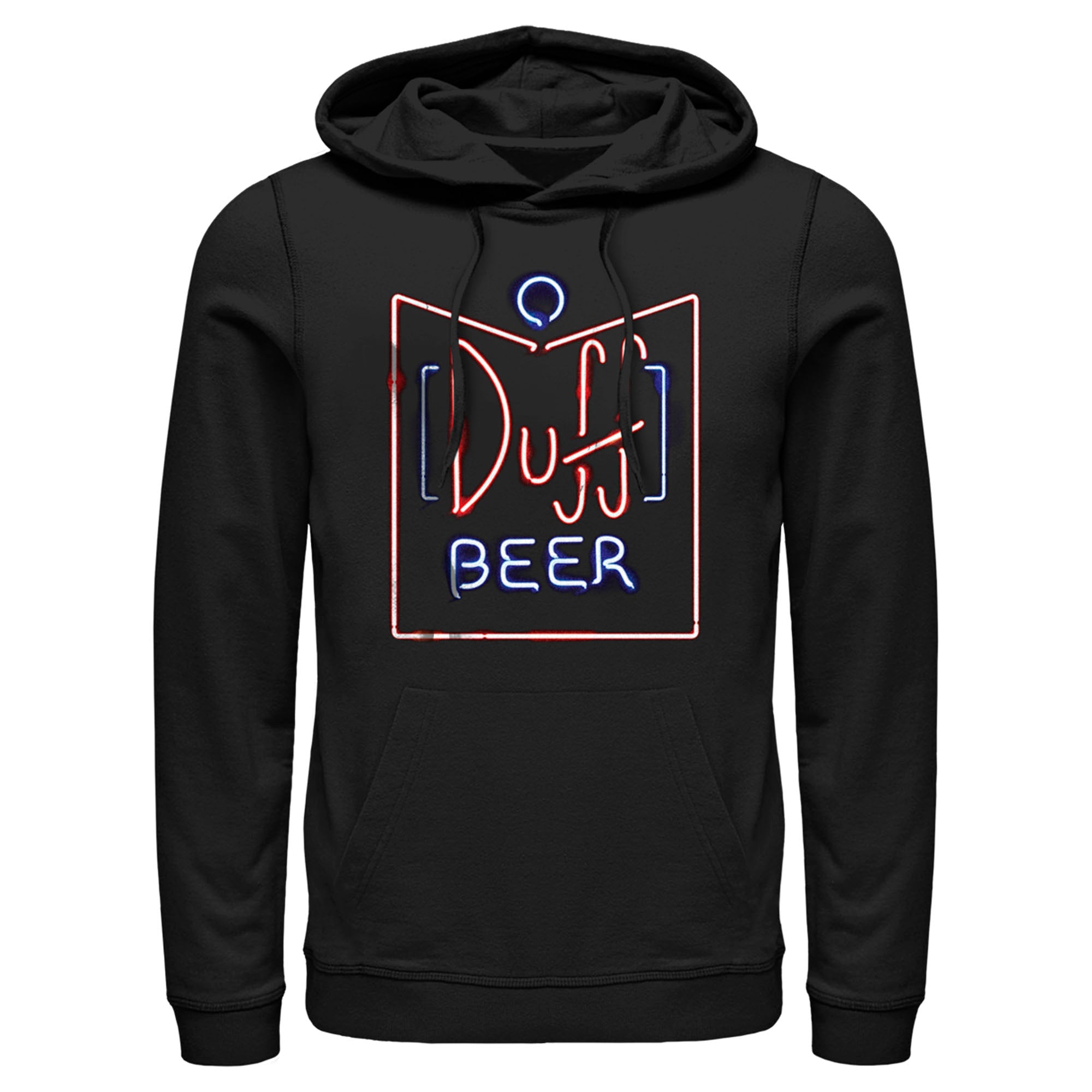 Men’S The Simpsons Duff Beer Neon Sign Pull Over Hoodie