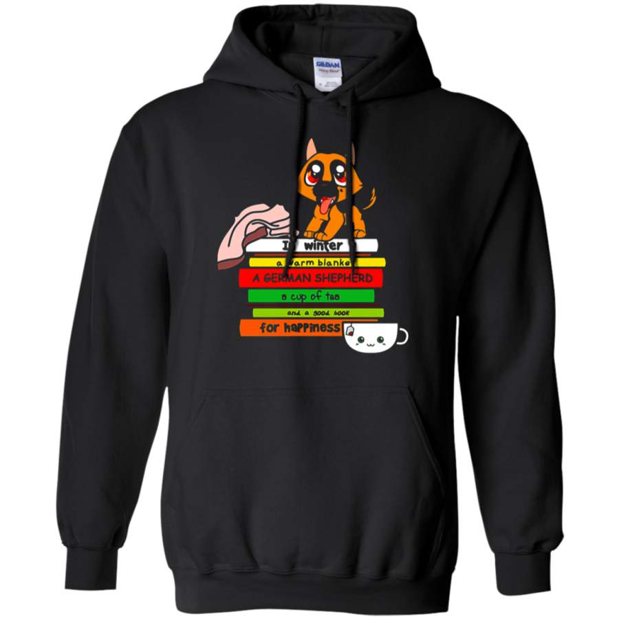 AGR In Winter A German Shepherd Book And Tea For Happiness Hoodie