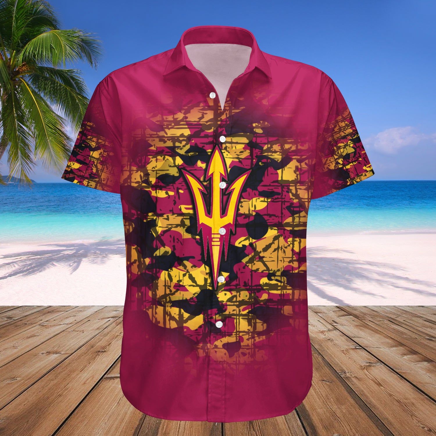 Arizona State Sun Devils Hawaii Shirt Camouflage Vintage – NCAA