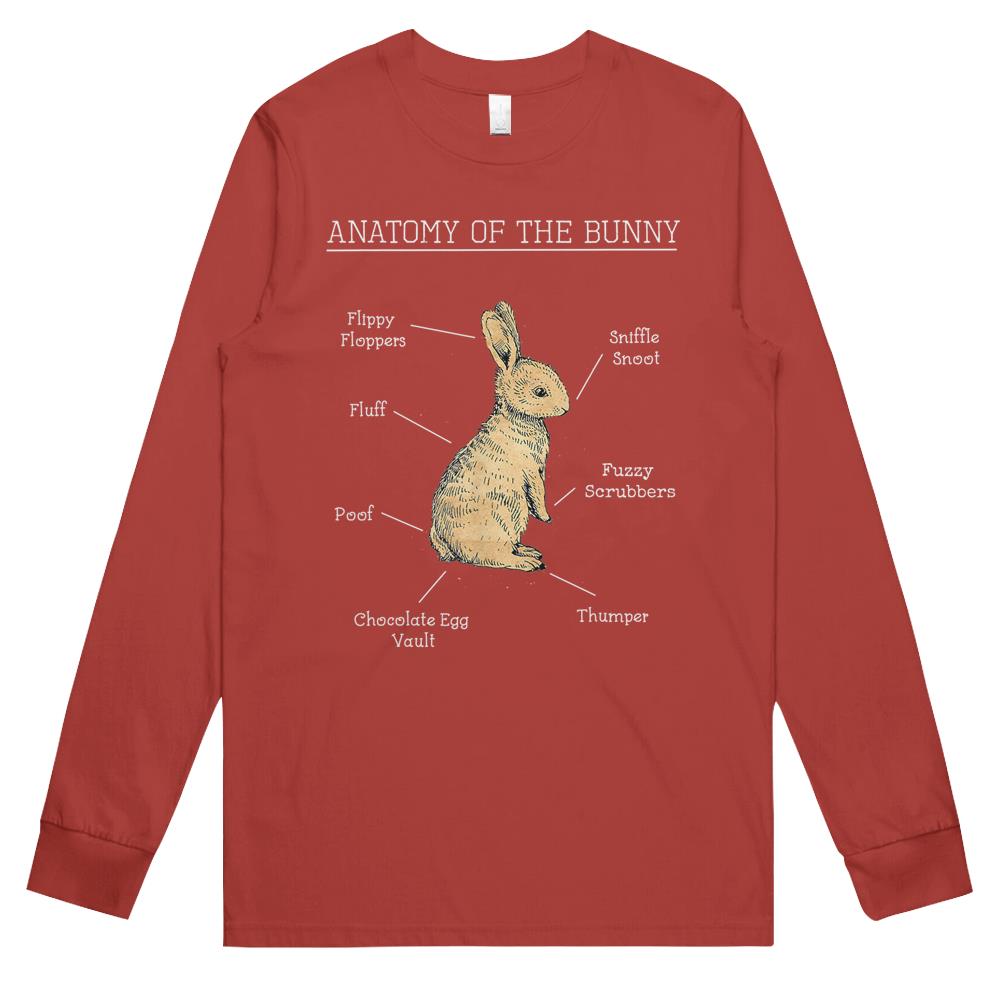 Anatomy Of The Bunny Cute Animal Love Rabbit Easter Funny Long Sleeve T Shirts