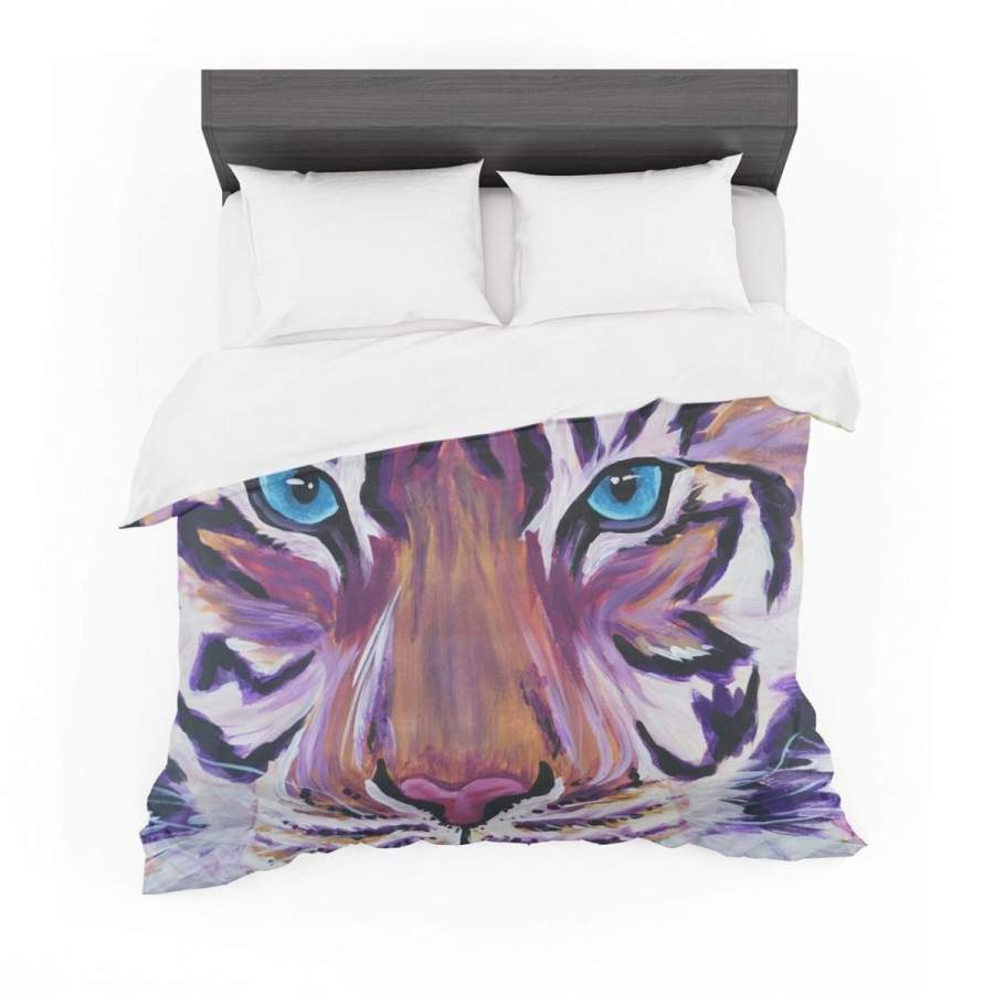 Brienne Jepkema “Purple Tiger” Orange White Featherweight3D Customize Bedding Set Duvet Cover Set Bedroom Set Bedlinen