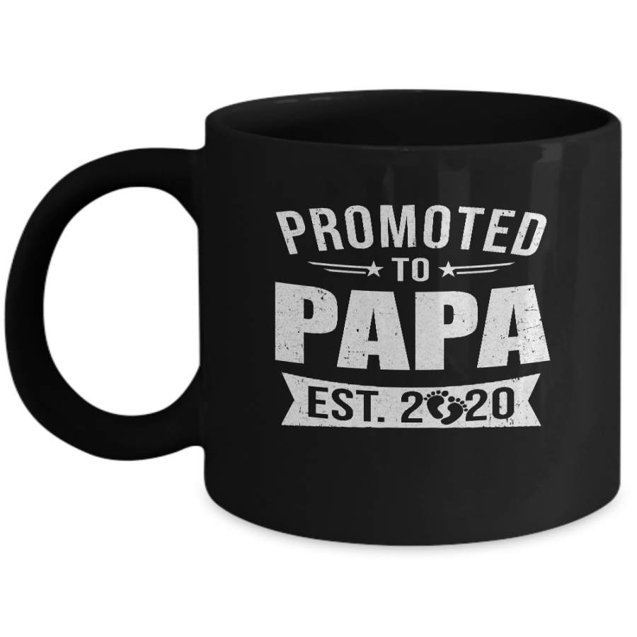 Vintage Promoted to Papa Est 2020 First New Grandpa Gift Mug