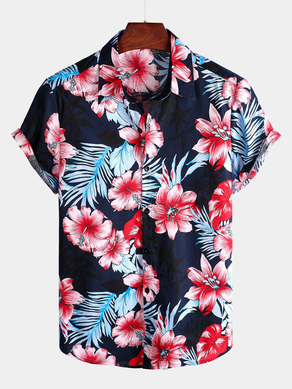 Floral Tropical Hawaiian Cotton Shirt Ha49376