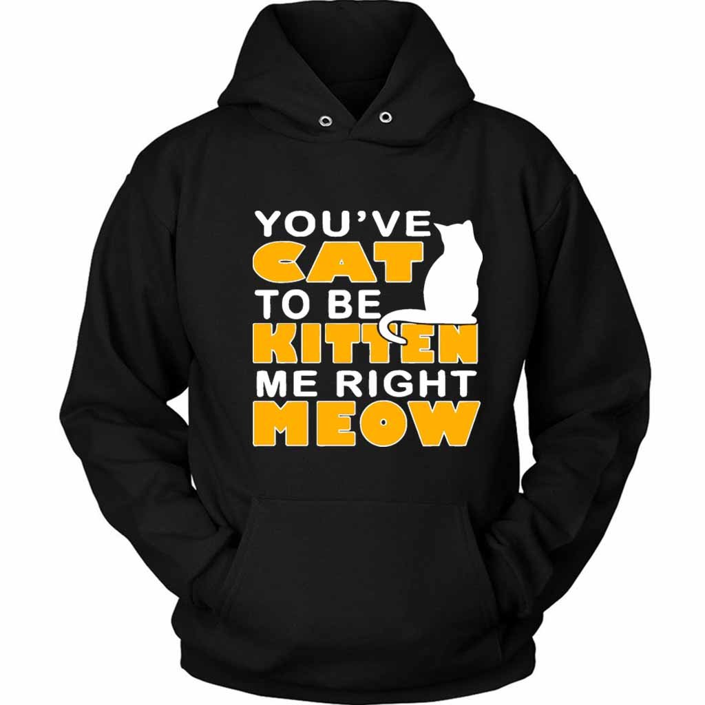 Are You Kitten Me Right Meow Yellow Unisex Hoodie