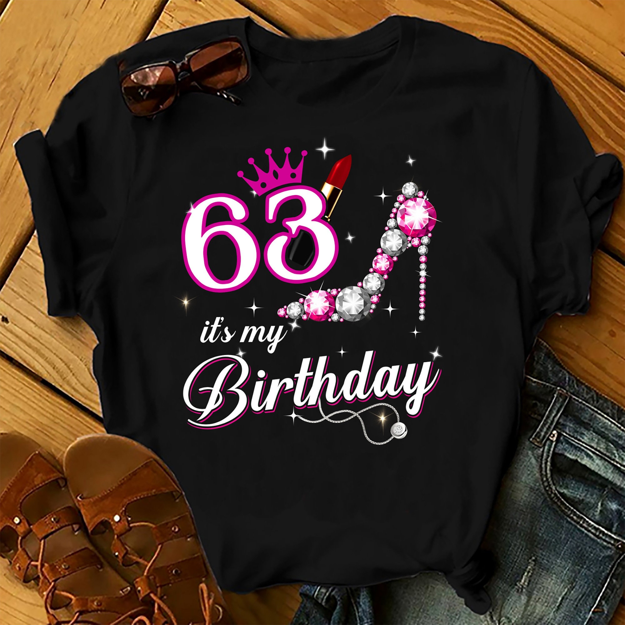 63 It’s My Birthday – Shirts Women, Birthday T Shirts, Summer Tops, Beach T Shirts