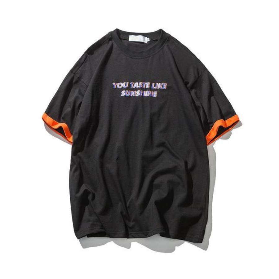 Letter Print High Street Men’s T-shirt Short Sleeve Summer Street wear Over sized T shirt Men Women Cotton Tee Shirts Yellow