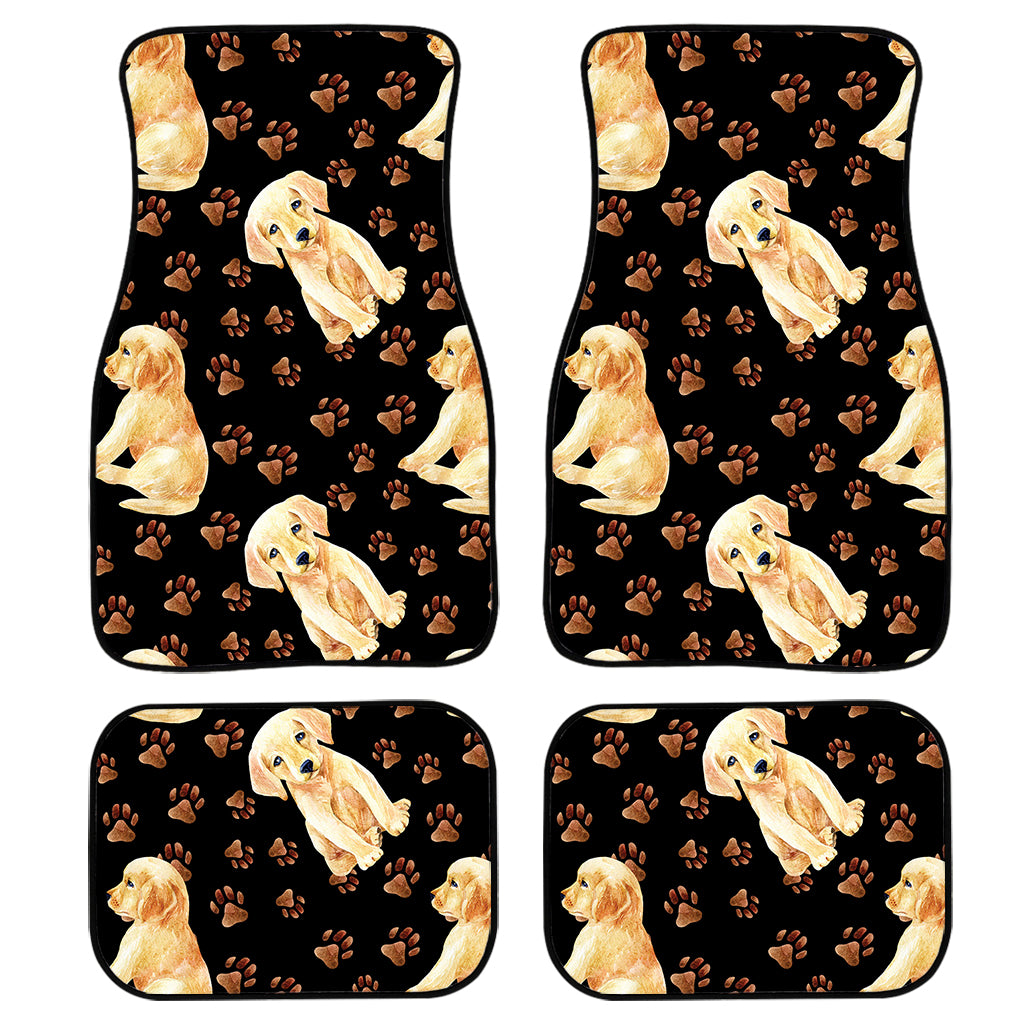 Labrador Retriever Puppy Pattern Print Front And Back Car Floor Mats