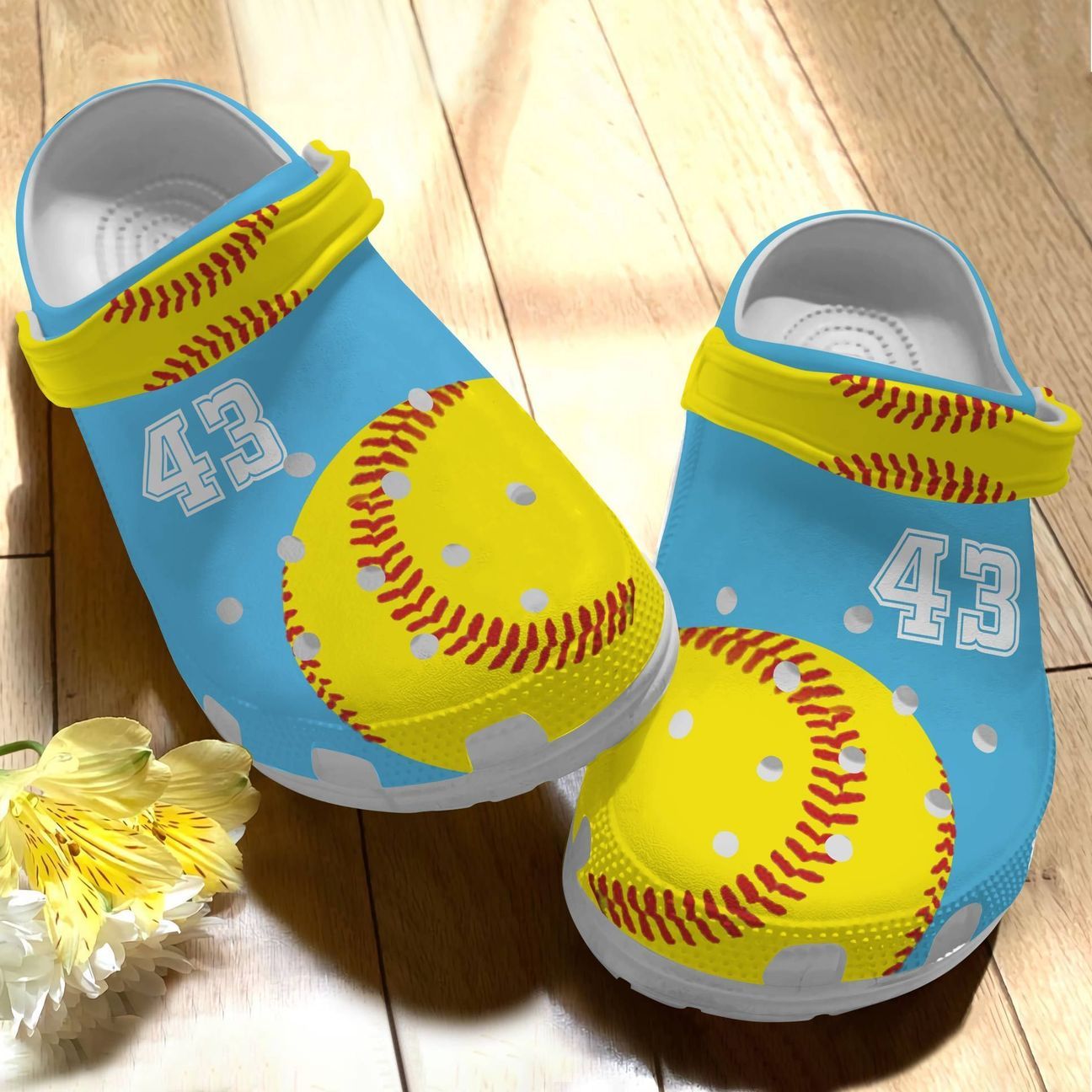 Softball Personalize Clog, Custom Name, Text, Fashion Style For Women, Men, Kid, Print 3D Whitesole Softball Collection