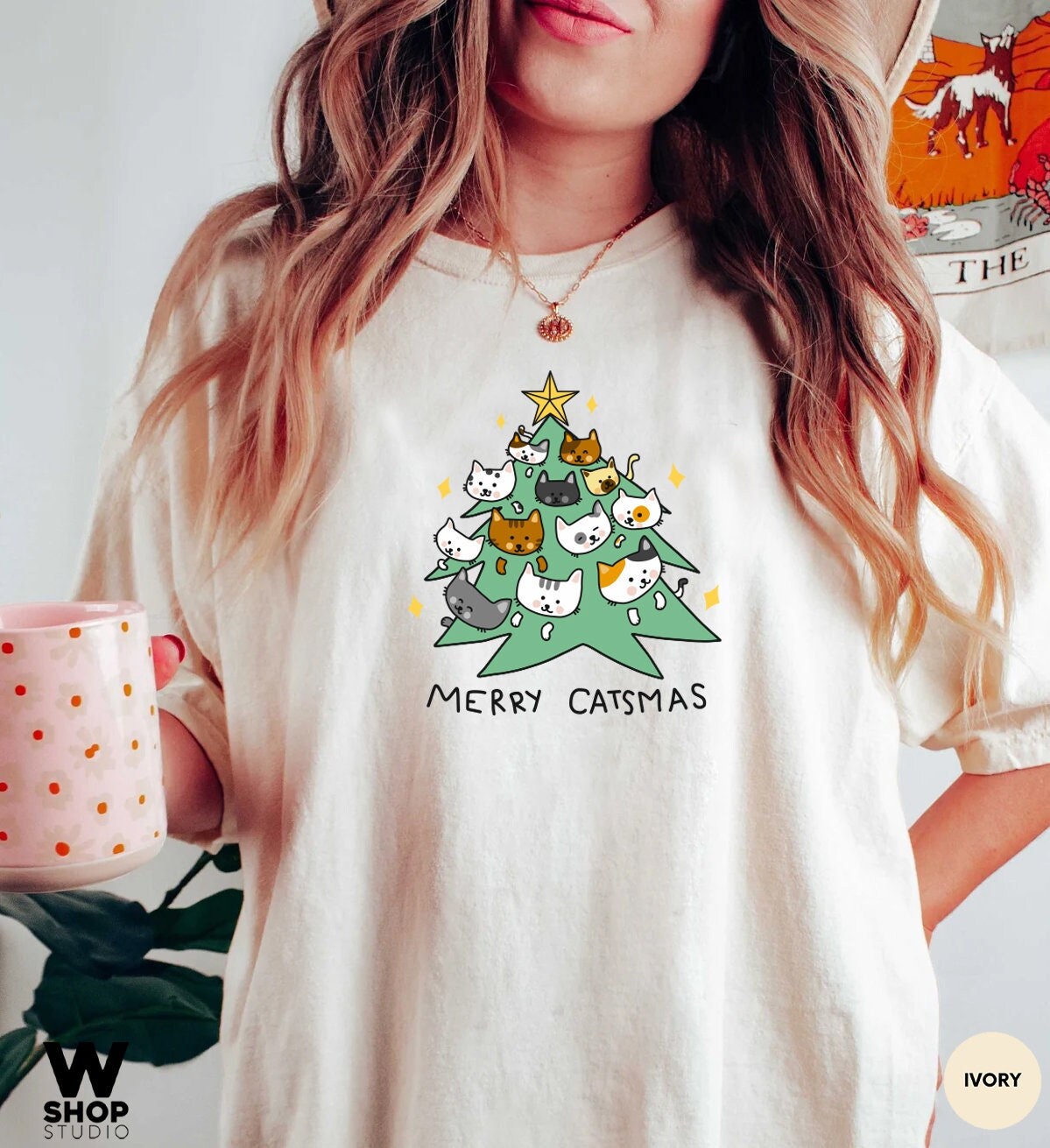 Funny Christmas Cat Shirt, Cat Lover Gift, Cute Christmas Tee, Cat lover gift, Holiday graphic, Merry Christmas Tree Shirt, Cat owner tee