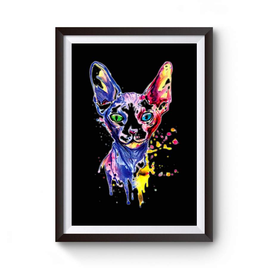 Sphinx Egyptian Cat Watercolor Animal Art Splash Graphic Poster