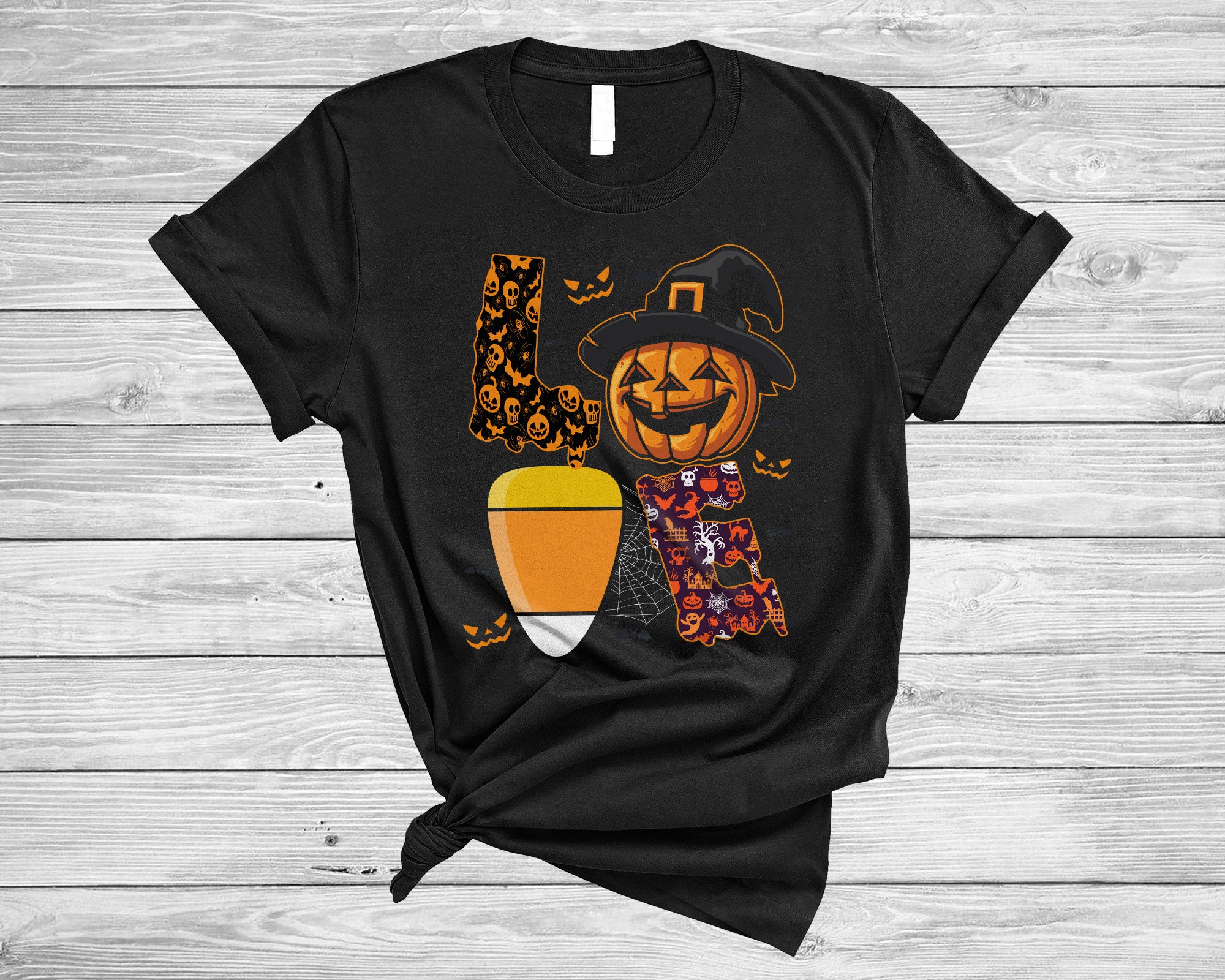 Love Funny Halloween Costume Candy Corn Pumpkin Witch Spider And Bats Lover Gifts T-Shirt