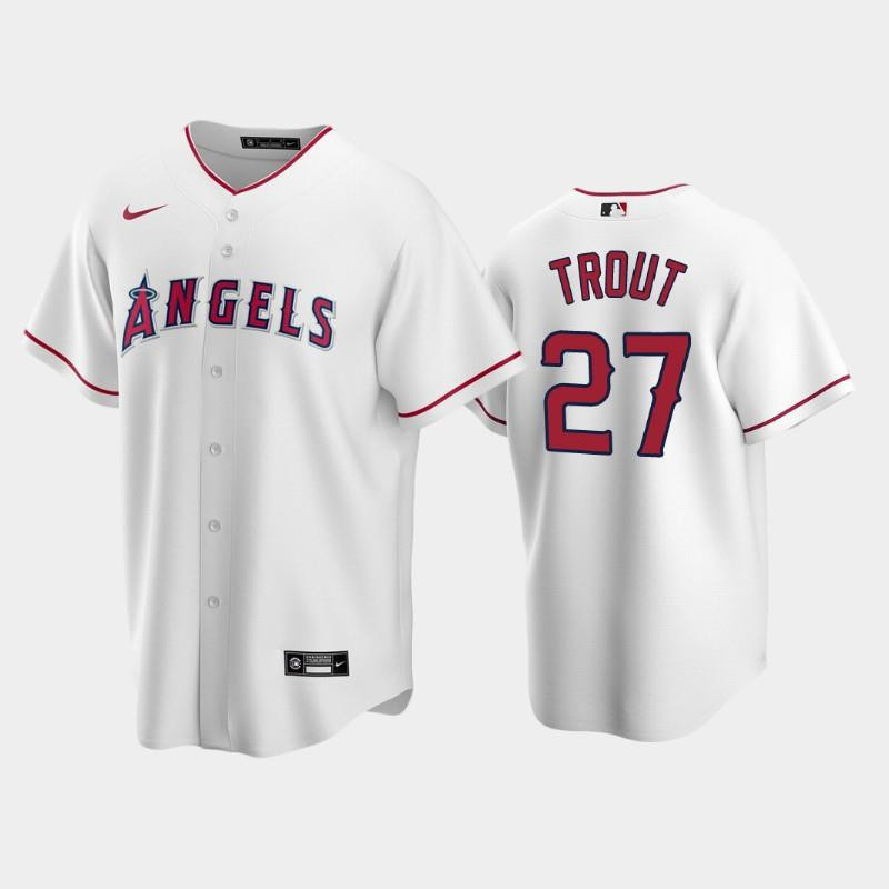 27 Mike Trout White Los Angeles Angels Home Jersey